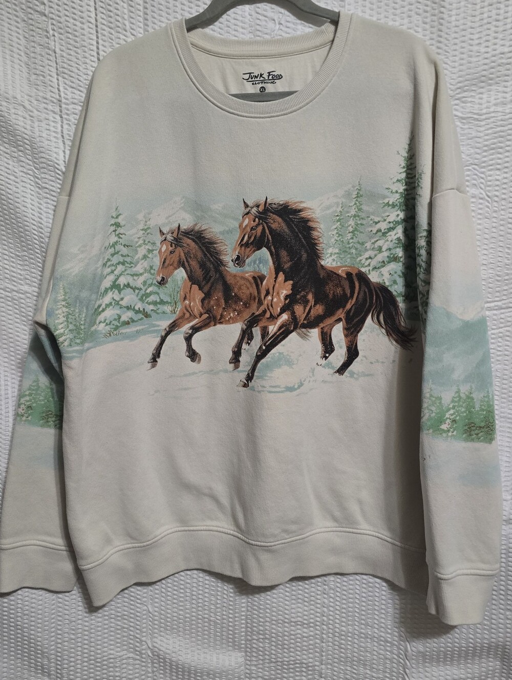 Junk Food Clothing XL Horse Graphic Sweatshirt Mountain Western Equestrian